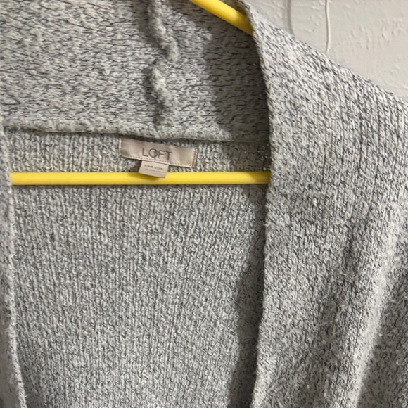 LOFT Light Gray Women's Open Cardigan - Picture 2 of 2